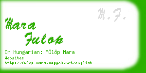 mara fulop business card