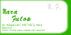 mara fulop business card